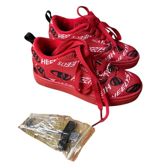 Heelys Pro 20 Prints Logo Wheeled Shoes Sneakers Red Sz 1 (YOUTH) - Picture 1 of 11